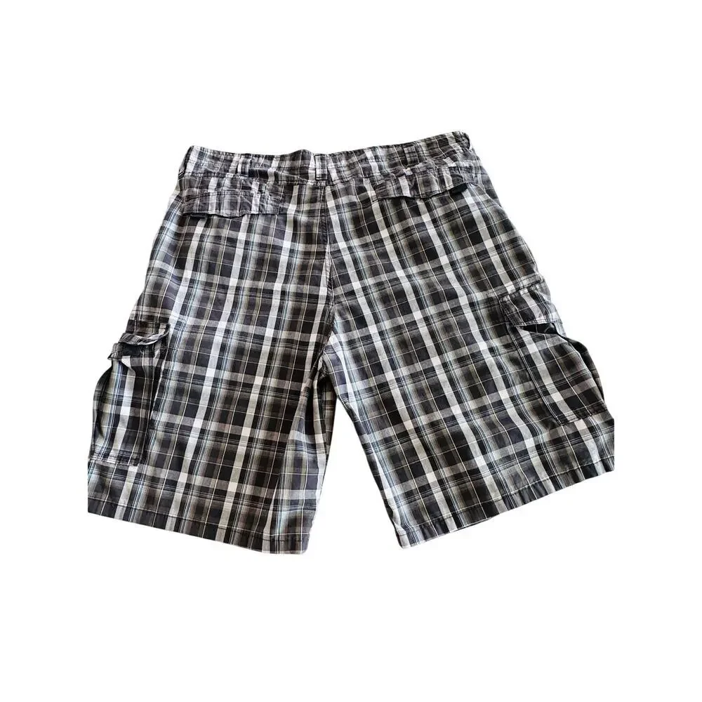 Wrangler Men’s Cargo Utility Shorts Plaid Blue Green Size 38